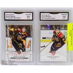 2 GRADED CONNOR MCDAVID HOCKEY CARDS