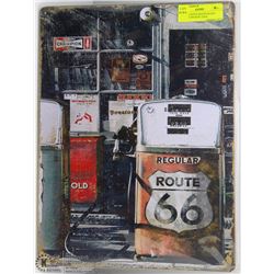 VINTAGE STYLE ROUTE 66 GAS STATION TIN SIGN 12X16