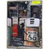 Image 1 : VINTAGE STYLE ROUTE 66 GAS STATION TIN SIGN 12X16