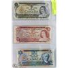 Image 1 : SHEET OF 1970'S CANADIAN MULTICOLOR $1,$2,$5
