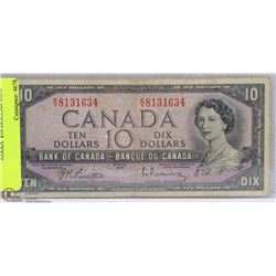 1954 CANADIAN  $10 DOLLAR BILL
