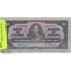 1937 CANADIAN  $10 DOLLAR BILL