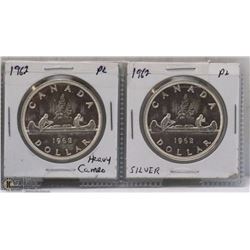LOT OF 2 CANADIAN 1962 HEAVY CAMEO SILVER