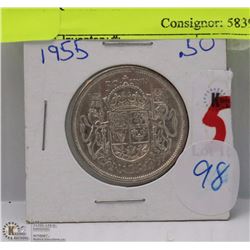 CANADIAN 1955 SILVER HALF DOLLAR