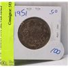 Image 1 : CANADIAN 1951 SILVER HALF DOLLAR