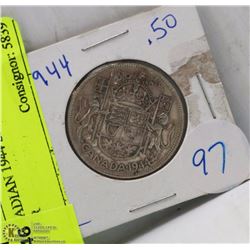 CANADIAN 1944 SILVER HALF DOLLAR