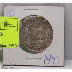 1943 CANADIAN 50 CENT COIN