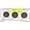 Image 1 : LOT OF THREE 1973-1975 CANADIAN 50 CENT COINS UNC