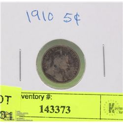 1910 CANADIAN SILVER NICKEL