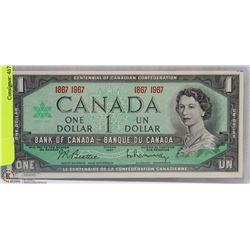 CENTENNIAL CANADIAN $1 DOLLAR BILL