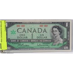 CENTENNIAL CANADIAN $1 DOLLAR BILL