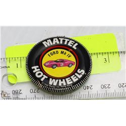 1968 MATTEL FORD MKIV HOT WHEELS PIN/BADGE