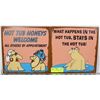 Image 1 : SET OF METAL HOT TUB SIGNS 10"X10"