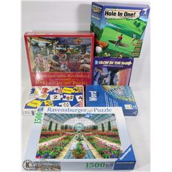 ASSORTED FLAT 4 PUZZLES 2 GAMES