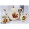 Image 1 : FLAT W/VINTAGE SADLER TEA POT, CREAMER &
