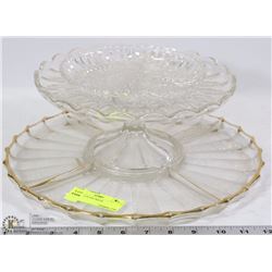 LOT OF 3 GLASS TRAYS