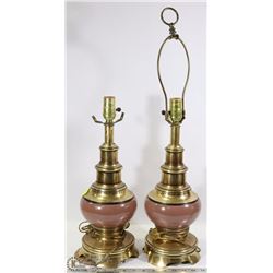 PAIR OF ROSE PINK LAMPS