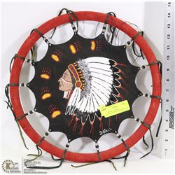 HANDMADE LEATHER DREAMCATCHER HAND PAINTED &