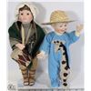Image 1 : LOT OF 2 PORCELAIN DOLLS WITH STANDS