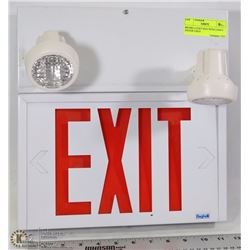 BEGHELLI EXIT SIGN WITH LIGHTS (NEVER USED)