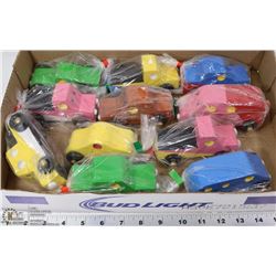 FLAT OF NEW HAND CARVED WOODEN CARS