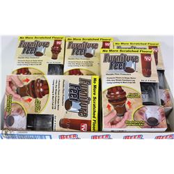 LOT OF 5 BOXES OF FURNITURE FEET COVERS