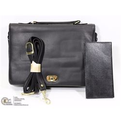 NEW LEATHER PURSE WITH LEATHER WALLET