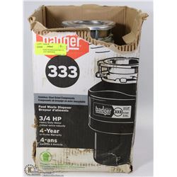 NEW BADGER INSINKERASTOR 333 FOOD WASTE DISPOSER