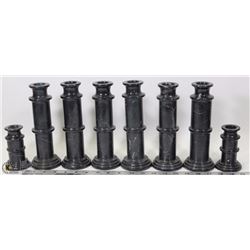 8 GRAY MARBLE CANDLE HOLDERS