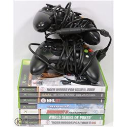 LOT OF XBOX GAMES AND CONTROLLERS