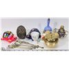 Image 1 : BOX W/ SMALL COLLECTIBLES INCL BELLS, CLOISONNE