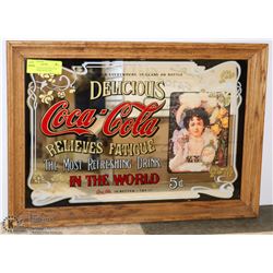 VINTAGE COCA COLA RELIEVES FATIGUE MIRROR PICTURE