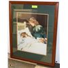 Image 1 : LARGE PRINT OF MOTHER AND DAUGHTER IN WOODEN FRAME