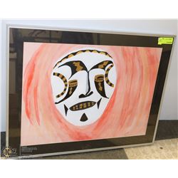 FRAMED MASK WATERCOLOUR PICTURE