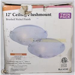 TWO-12 INCH CEILING FLUSHMOUNT LIGHTS