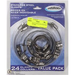 ENDURANCE 24 PACK OF STAINLESS STEEL CLAMPS