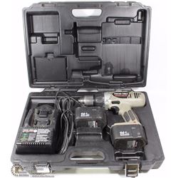PORTER CABLE DRILL IN CASE BATTERY & CHARGER