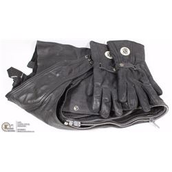 UNISEX ROAD GEAR LEATHER MOTORCYCLE CHAPS