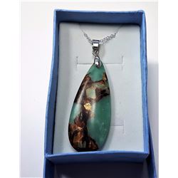NATURAL TURQUOISE & COPPER PENDANT