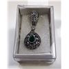 Image 1 : VINTAGE STYLE GREEN & GREY CRYSTAL PENDANT