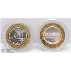 2 SILVER LAS VEGAS CASINO LIMITED GAMING COINS