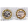 Image 1 : 2 SILVER LAS VEGAS CASINO LIMITED GAMING COINS