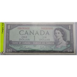 1954 CANADIAN $1.00 BANK NOTE