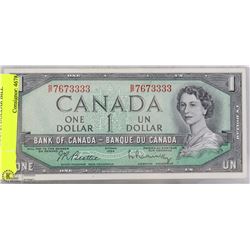 1954 CANADIAN $1 DOLLAR BILL