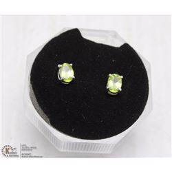 148-NATURAL PERIDOT EARRINGS .925 STERLING SILVER