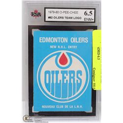 OILERS TEAM LOGO 1979/80 OPEE CHEE GRADED 6.5