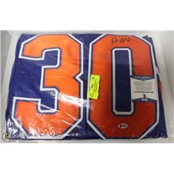 OILERS JERSEY SIGNED BY BILL RANFORD COMES W/COA