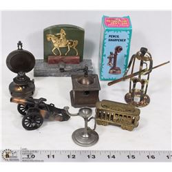 FLAT OF METAL PENCIL SHARPENER COLLECTIBLES