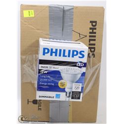 CASE OF 6 PHILIPS 13W LONG LIFE DIMMABLE LIGHTBULBS