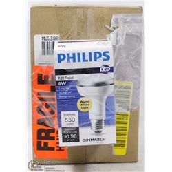 CASE OF 6 PHILIPS ENERGY LONG LIFE 8W BULBS